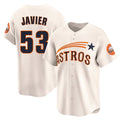 H.Astros #53 Cristian Javier Player Cream Throwback Cooperstown Collection Limited Hdoa Stitched Jerseys