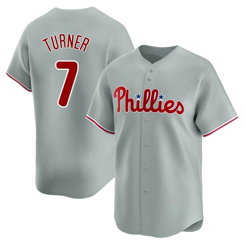 P.Phillies #7 Trea Turner Player Gray Home Limited Hdoa Stitched Jerseys