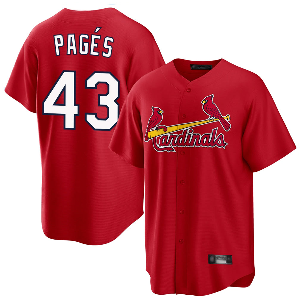 St. Louis Cardinals #43 Pedro Pages Player Red Home Game Hdoa Stitched Jerseys