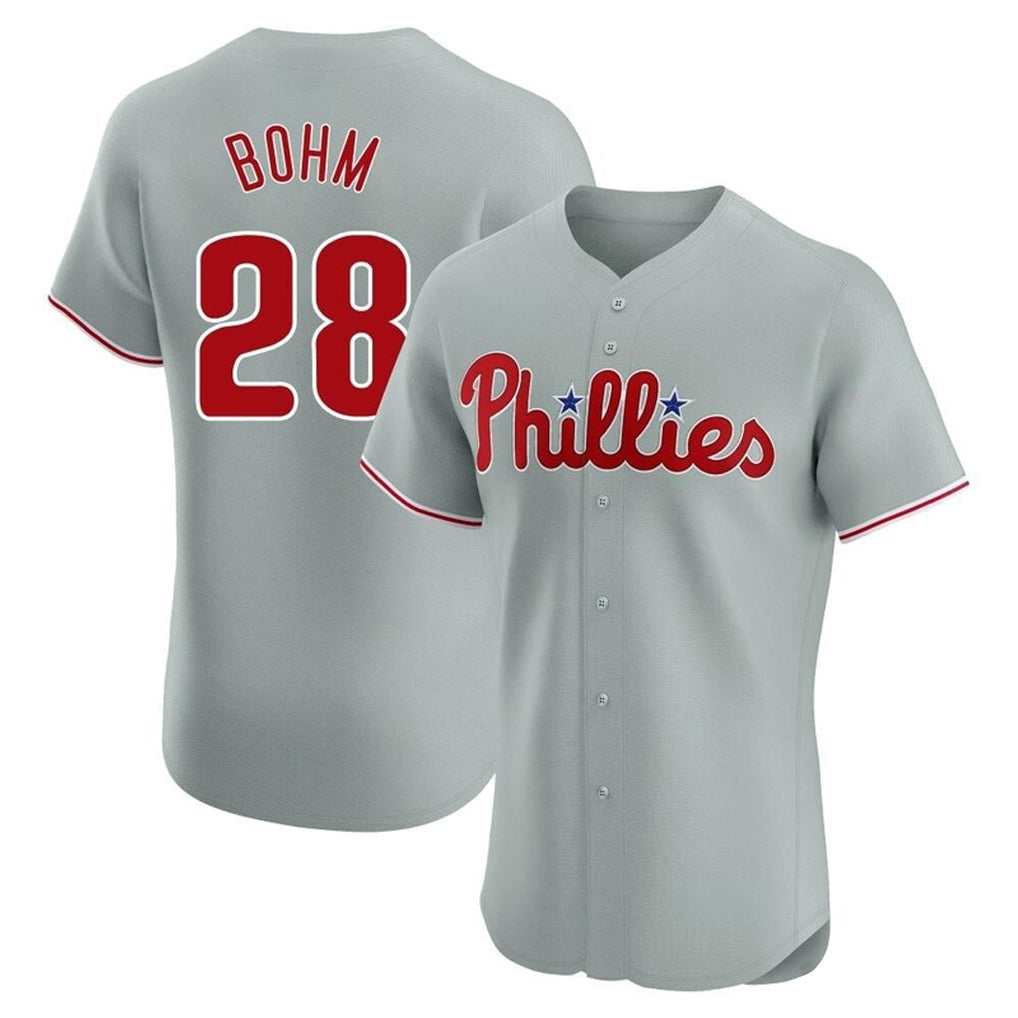 P.Phillies #28 Alec Bohm Player Gray Home Limited Elite Hdoa Stitched Jerseys