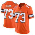D.Broncos #73 Frank Crum Player Orange Vapor Untouchable Limited Home Game Hdoa Stitched Jerseys