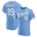 KC.Royals #19 Michael Massey Player Light Blue Alt Limited Elite Home Hdoa Stitched Jerseys