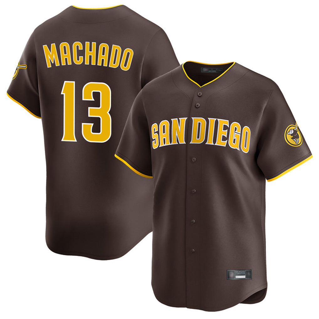 S.Diego Padres #13 Manny Machado Player Brown Home Limited Hdoa Stitched Jerseys