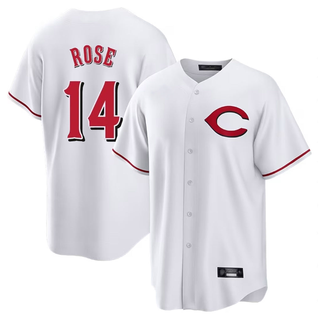 C.Reds #14 Pete Rose Player White Home Game Hdoa Stitched Jerseys