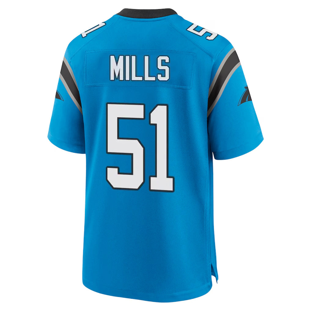 C.Panthers #51 Sam Mills Player Blue Home Game Hdoa Stitched Jerseys
