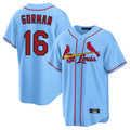 St. Louis Cardinals #16 Nolan Gorman Player Light Blue Home Game Hdoa Stitched Jerseys