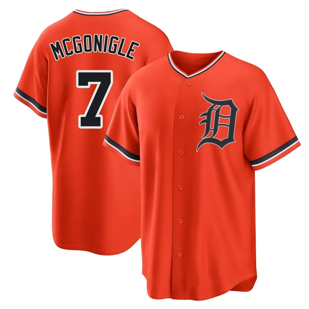 D.Tigers #7 Kevin McGonigle Player Orange Home Game Hdoa Stitched Jerseys