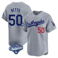 LA.Dodgers #50 Mookie Betts Player Gray World Series Meet Limited Home Hdoa Stitched Jerseys