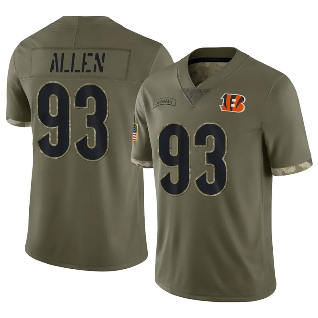 C.Bengals #93 Jonathan Allen Player Olive Salute to Service Limited Game Hdoa Stitched Jerseys