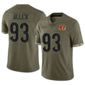 C.Bengals #93 Jonathan Allen Player Olive Salute to Service Limited Game Hdoa Stitched Jerseys