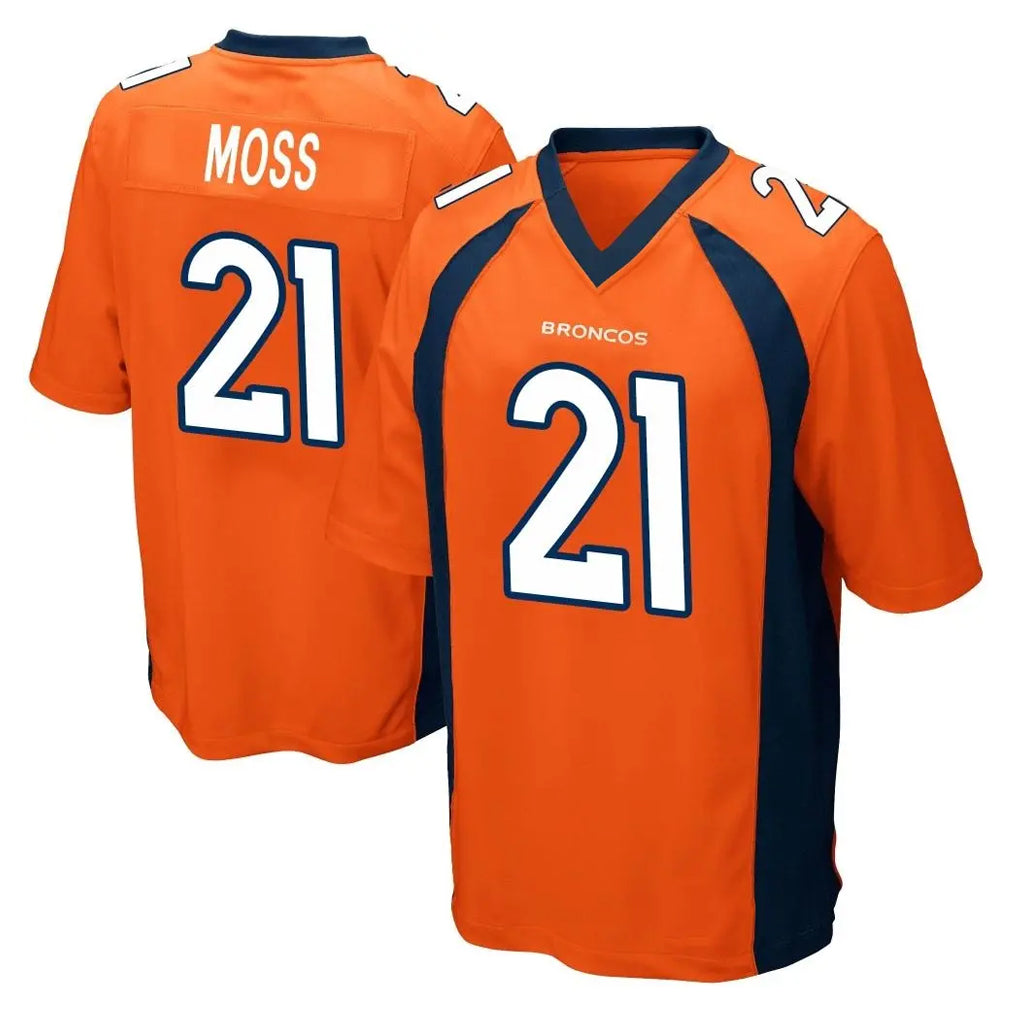 D.Broncos #21 Riley Moss Player Orange Color Home Game Hdoa Stitched Jerseys