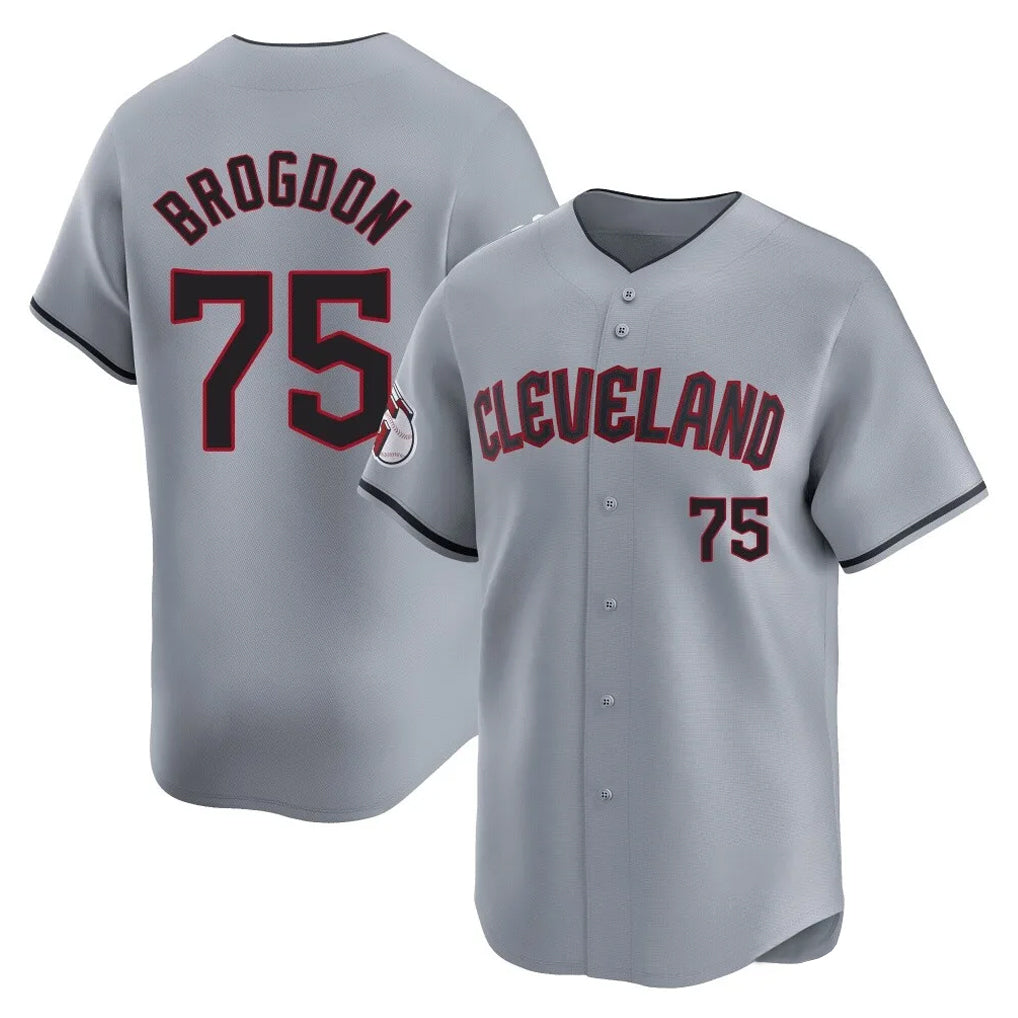 C.Guardians #75 Connor Brogdon Player Gray Road Limited Home Hdoa Stitched Jerseys