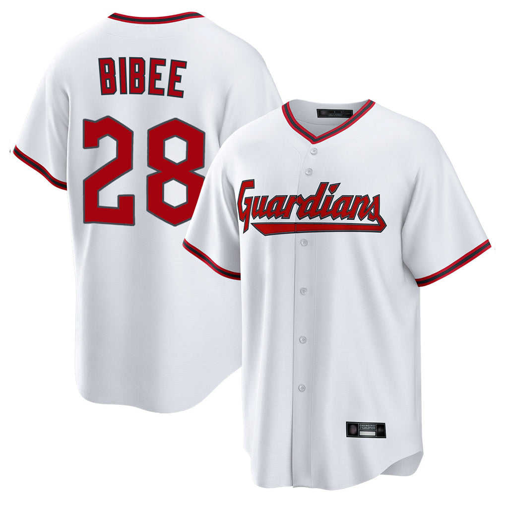 C.Guardians #28 Tanner Bibee Player White Game Home Hdoa Stitched Jerseys