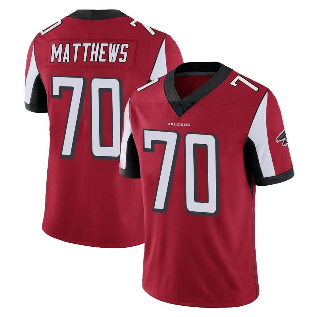 A.Falcons #70 Jake Matthews Player Red Color Vapor Untouchable Limited Home Game Hdoa Stitched Jerseys