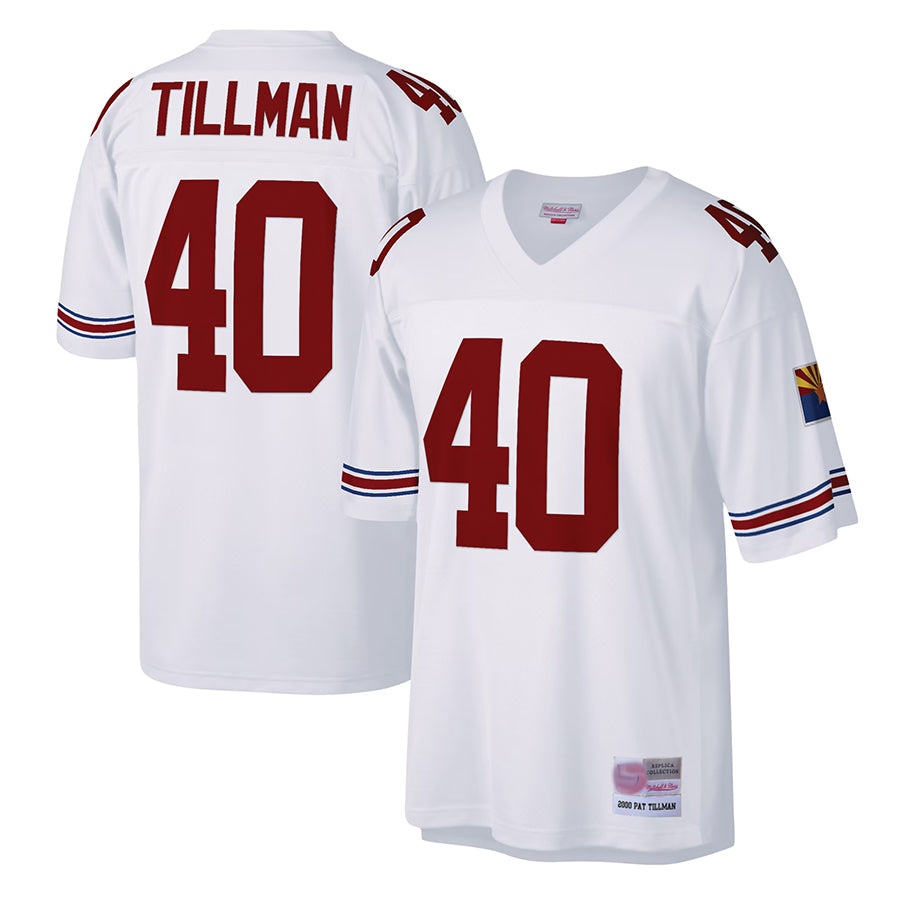 A.Cardinals #40 Pat Tillman Player Mitchell & Ness White Legacy Replica Hdoa Stitched Jerseys
