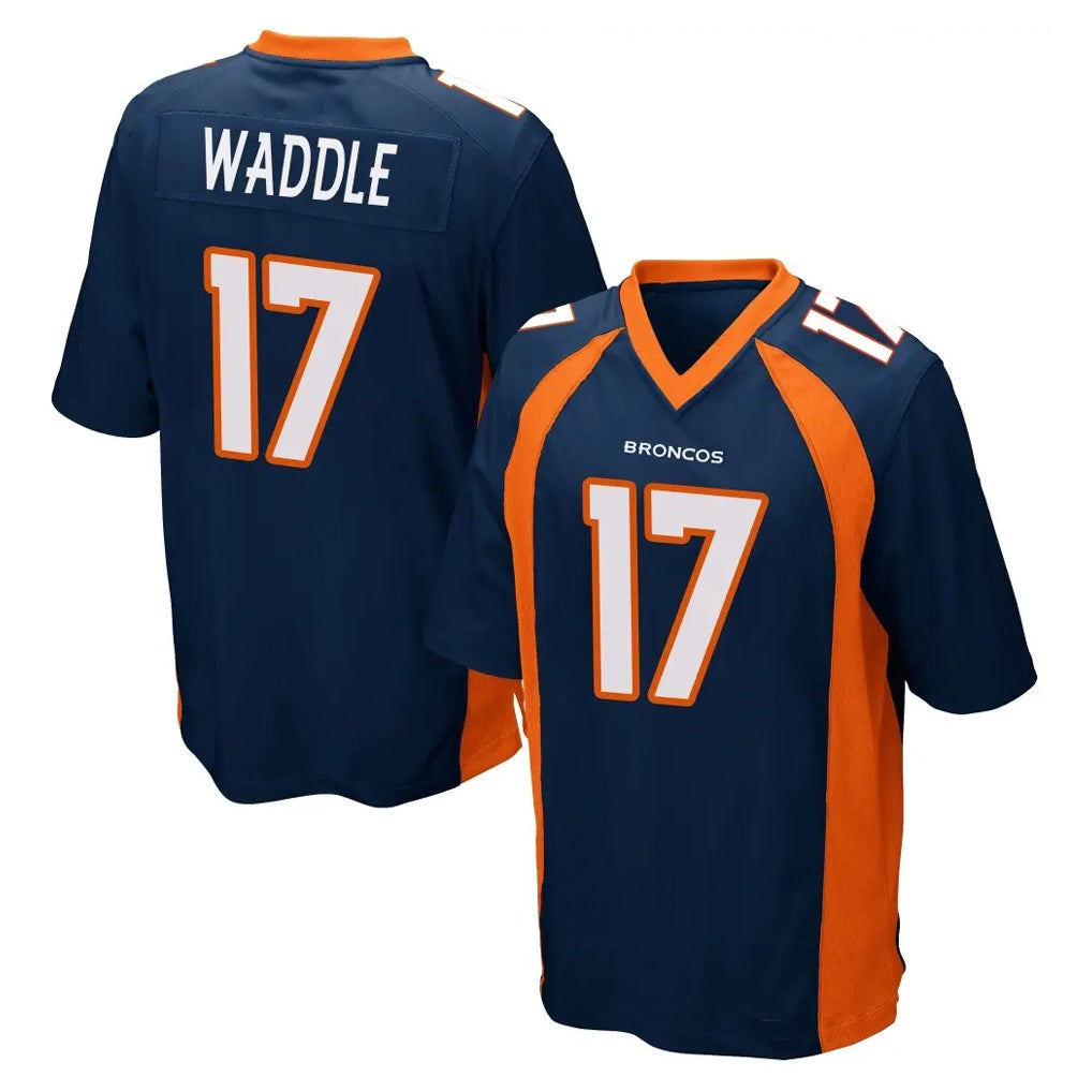 D.Broncos #17 Jaylen Waddle Player Navy Game Hdoa Stitched Jerseys