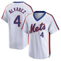 NY.Mets #4 Francisco Alvarez Player White Cooperstown Collection T-shirt Game Hdoa Stitched Jerseys