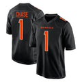 C.Bengals #1 Ja'Marr Chase Player Black Fashion Game Hdoa Stitched Jerseys