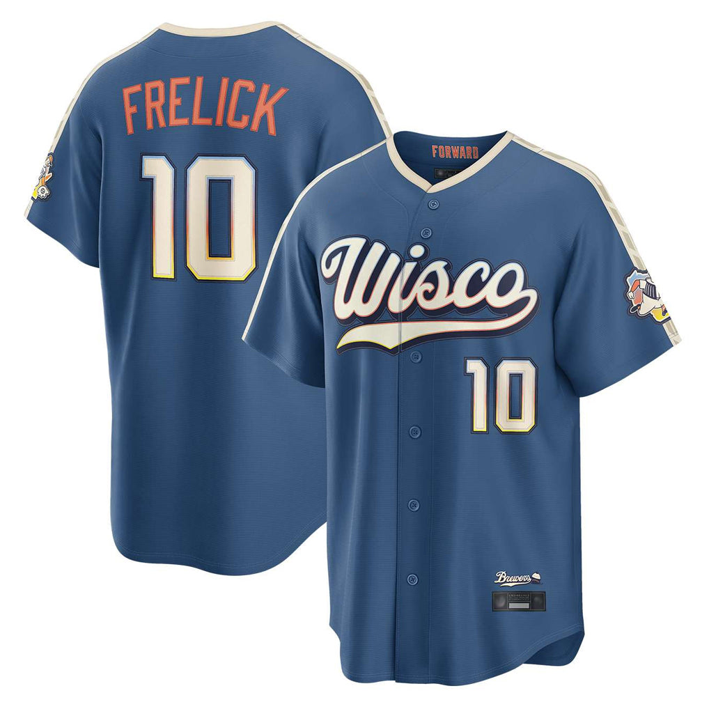 M.Brewers #10 Sal Frelick Player Blue 2026 City Connect Home Game Hdoa Stitched Jerseys