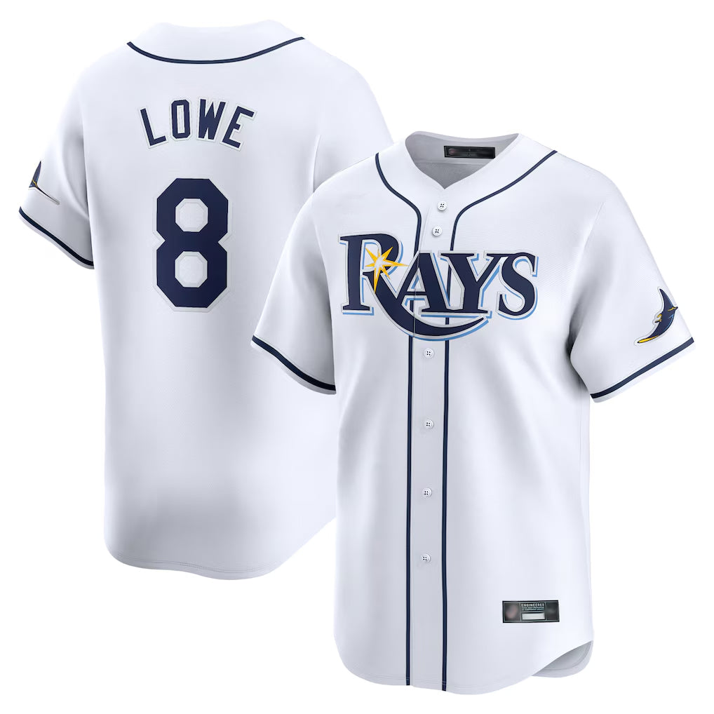 T.Bay Rays #8 Brandon Lowe Player White Home Limited Hdoa Stitched Jerseys