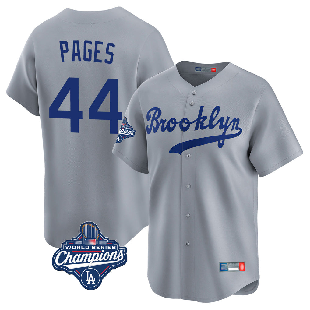 LA.Dodgers #44 Andy Pages Player Gray World Series Meet Game Limited Home Hdoa Stitched Jerseys