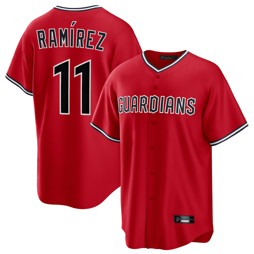 C.Guardians #11 Jose Ramirez Player Red Home Game Hdoa Stitched Jerseys