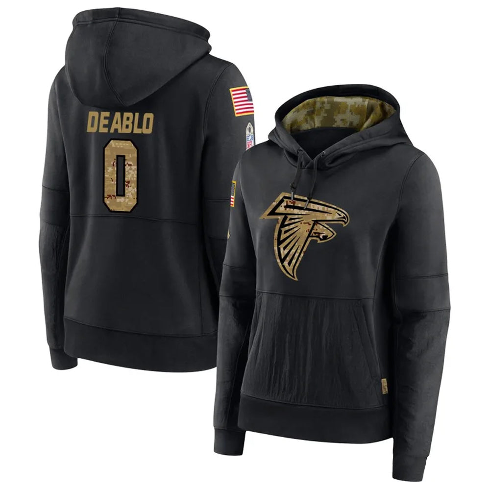 A.Falcons #0 Divine Deablo Player Black Salute to Service Hoodies Hdoa Stitched Jerseys