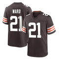 C.Browns #21 Denzel Ward Player Brown Home Game Hdoa Stitched Jerseys