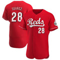 C.Reds #28 Eugenio Su¨¢rez Player Red Limited Elite Home Hdoa Stitched Jerseys