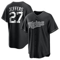 M.Twins #27 Ryan Jeffers Player Black Home Game Hdoa Stitched Jerseys