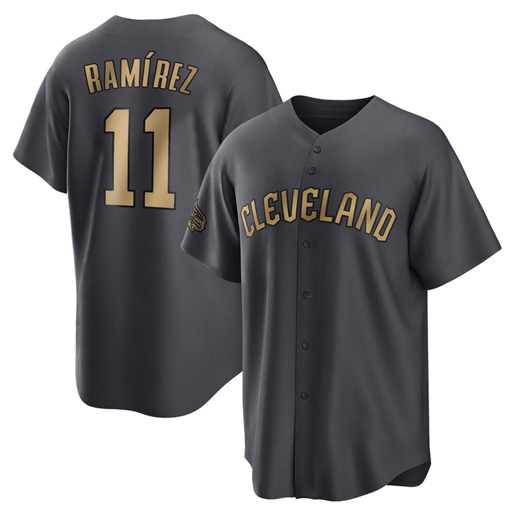 C.Guardians #11 Jose Ramirez Player Charcoal All-Star Limited Home Hdoa Stitched Jerseys
