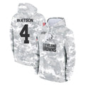 C.Browns #4 Deshaun Watson Player Arctic Camo Salute to Service Hoodies Limited Game Hdoa Stitched Jerseys