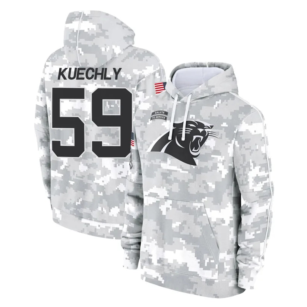 C.Panthers #59 Luke Kuechly Player Arctic Camo Salute to Service Pullover Hoodies Limited Game Hdoa Stitched Jerseys