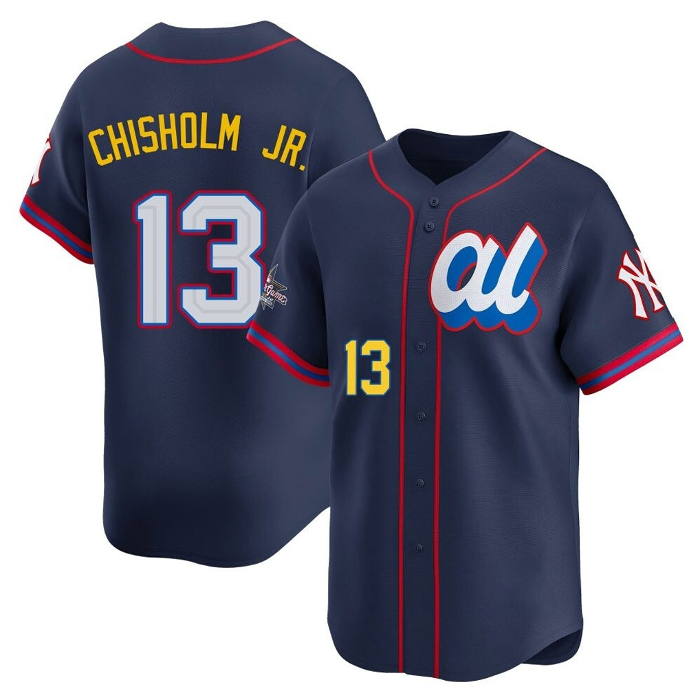 NY.Yankees #13 Jazz Chisholm Jr Player Navy All Star Limited Home Hdoa Stitched Jerseys