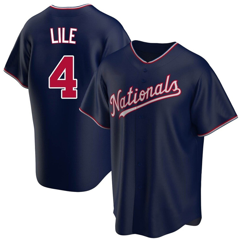 W.Nationals #4 Daylen Lile Player Navy Replica Game Hdoa Stitched Jerseys