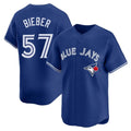 T.Blue Jays #57 Shane Bieber Player Royal Home Hdoa Stitched Jerseys