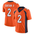 D.Broncos #2 Pat Surtain II Player Orange Color Vapor Untouchable Limited Game Hdoa Stitched Jerseys