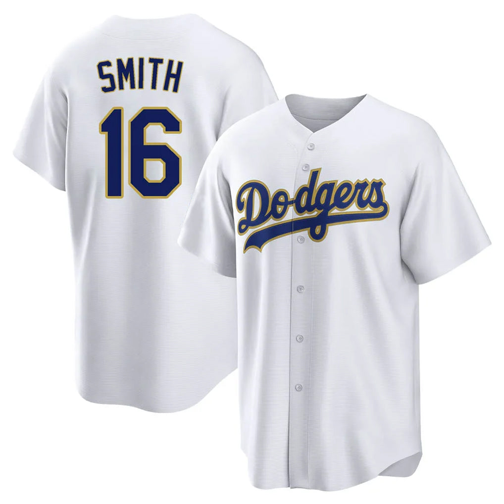 LA.Dodgers #16 Will Smith Player Gold White 2026 Collection Stadium Game Hdoa Stitched Jerseys