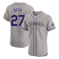 C.Rockies #27 Jordan Beck Player Gray Limited Elite Home Hdoa Stitched Jerseys
