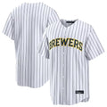 M.Brewers ## Brewers Blank Player White Stripes Home Limited Hdoa Stitched Jerseys