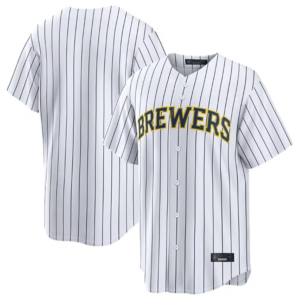 M.Brewers ## Brewers Blank Player White Stripes Home Limited Hdoa Stitched Jerseys