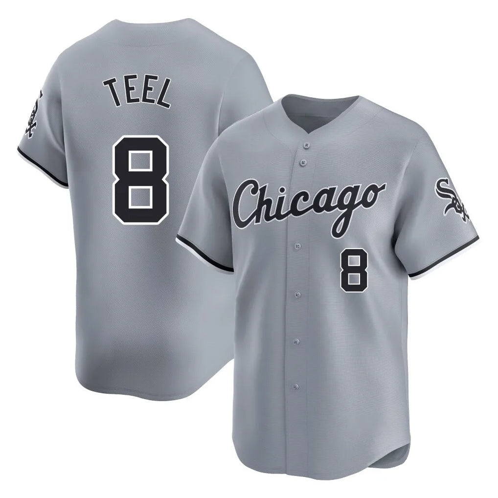 C.White Sox #8 Kyle Teel Player Gray Road Limited Home Hdoa Stitched Jerseys