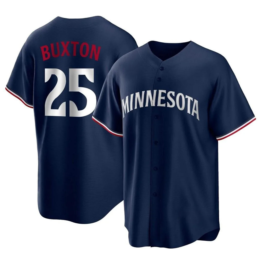 M.Twins #25 Byron Buxton Player Navy Replica Alternate Home Hdoa Stitched Jerseys