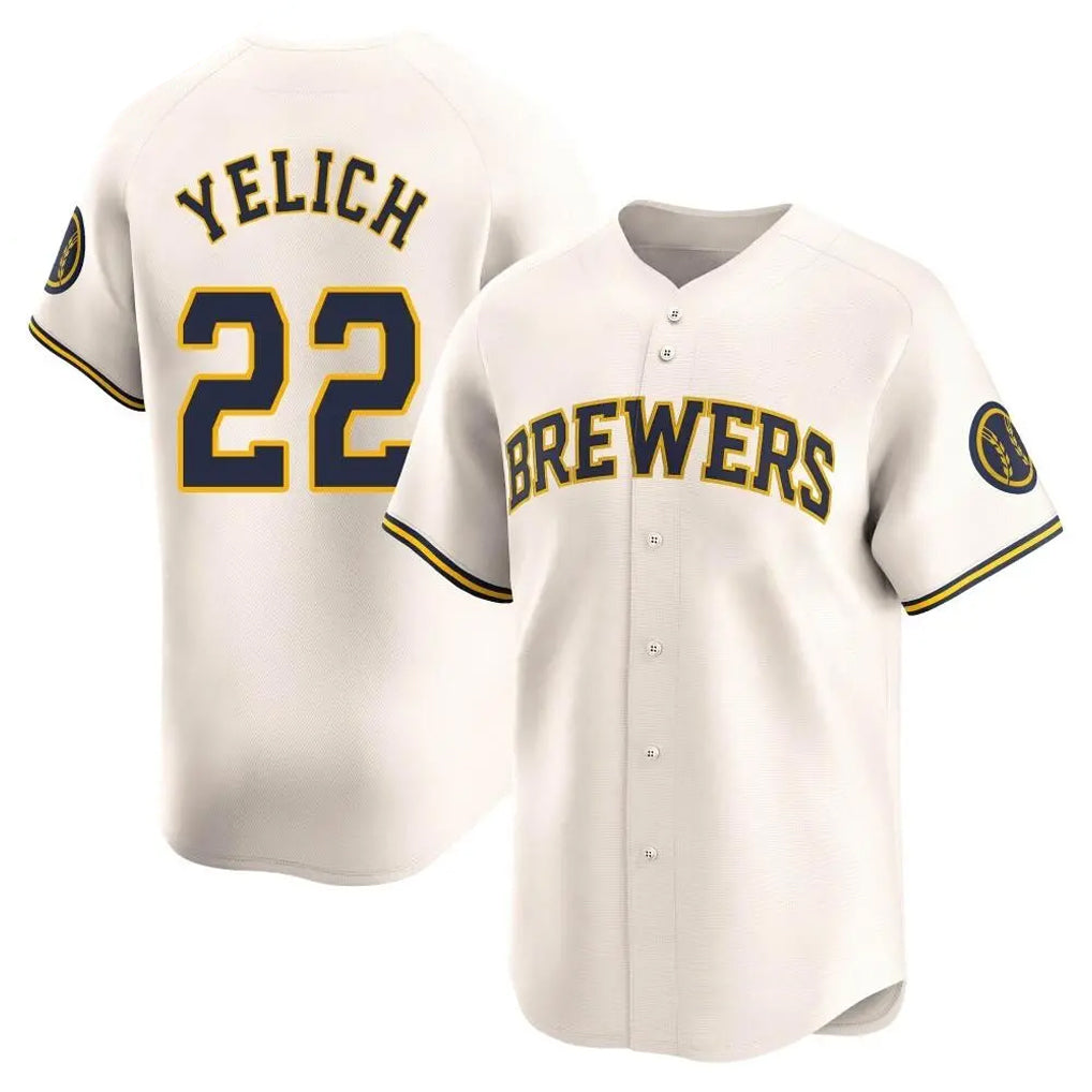 M.Brewers #22 Christian Yelich Player Cream Home Limited Game Hdoa Stitched Jerseys