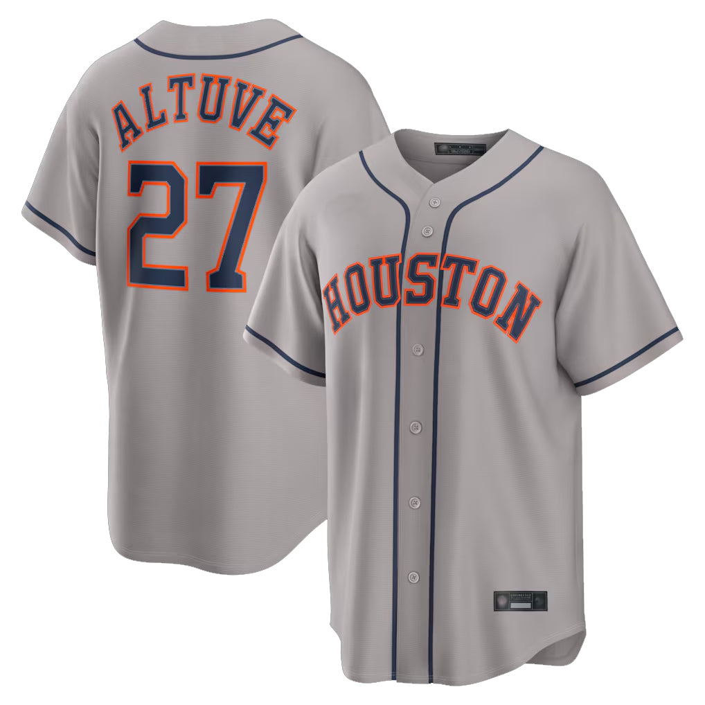 H.Astros #27 Jose Altuve Player Gray Home Game Hdoa Stitched Jerseys