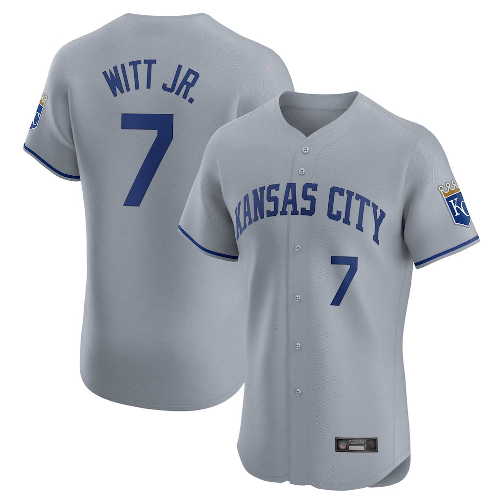 KC.Royals #7 Bobby Witt Jr. Player Gray Limited Elite Home Hdoa Stitched Jerseys