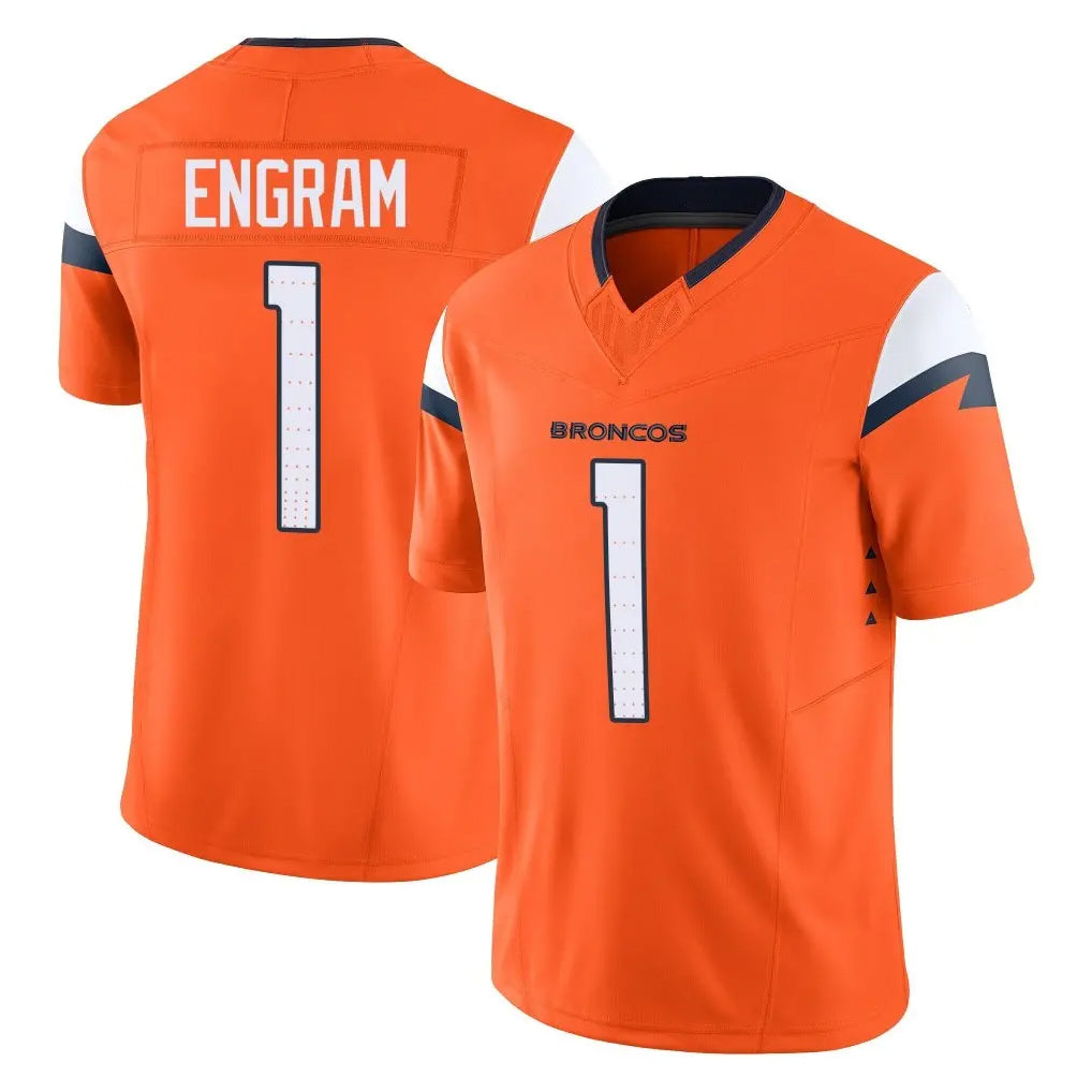 D.Broncos #1 Evan Engram Player Orange Vapor F.U.S.E. Limited Home Game Hdoa Stitched Jerseys