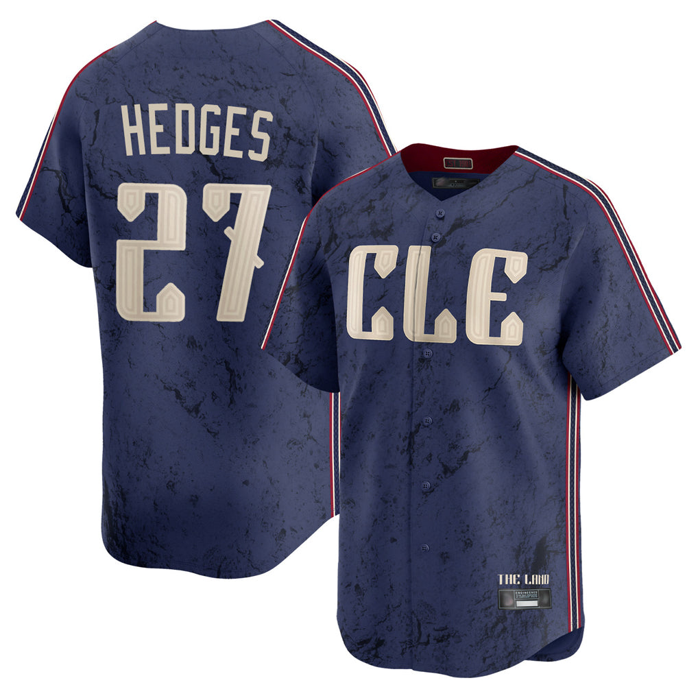 C.Guardians #27 Austin Hedges Player Navy City Connect Limited Home Hdoa Stitched Jerseys