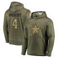 D.Cowboys #4 Dak Prescott Player Olive Salute to Service Pullover Hoodies Home Game Hdoa Stitched Jerseys