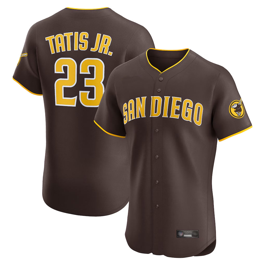 S.Diego Padres #23 Fernando Tatis Jr Player Brown Home Limited Elite Hdoa Stitched Jerseys